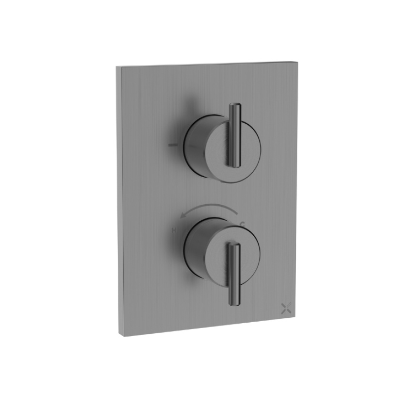 Crosswater 3ONE6 Lever 316 Slate Crossbox Single Outlet Shower Valve